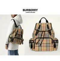 在飛比找Yahoo!奇摩拍賣優惠-BURBERRY ► 經典格紋 尼龍帆布後背包  / 22×