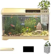 Fish Tanks Kit | Small Betta Fishes Tank Ideal For Compact Spaces | Tropical Freshwater Aquarium Setup With Filter And LED Lighting | Easy Maintenance Home Aquariums Decoration