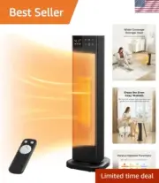 Oscillating Ceramic Tower Indoor Space Heater for Home with Oscillation, Prog...