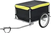Cycling Trailers Bicycle Cargo Trailer, Bike Foldable Drawbar Luggage Transport Cart with Waterproof Cover and Ball Coupling, Black and Yellow Load 65KG