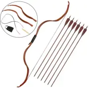 Archery Traditional Recurve Bow Takedown Design & 6x Carbon Arrow Hunting Target