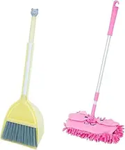 Generic Kids Cleaning Set Children Housekeeping Cleaning Tools Cartoon Mini Broom and Dustpan Mop Set for Kids for Kindergarten Girls , Yellow Broom
