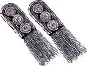 LOLIPPYY Tassel Chain Epaulet Shoulder Board Badge Elegant Fringe Epaulet for Uniforms Stylish Costume Accessories Vintage Inspired Design for Performance and Daily Wear
