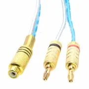 RCA phono Female B to Deluxe 4mm bananas AV Audio amplifier speaker cable 1~16FT