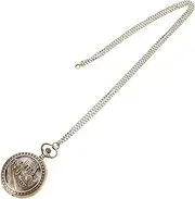 [Gatuida] Pocket Watch Trains for Adults Outdoor Fob Watch Analog Quartz Watch Train Clock Fob Watches for Men Pocket Chain Golden Alloy