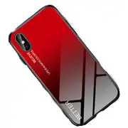 2Pc Shockproof Tempered Glass + Tpu Case For Iphone Xr(Black Red)