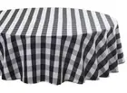 Tektrum 60" Round Tablecloth-Waterproof/Wrinkle Free - Black/White Checker