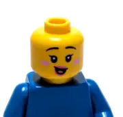 Lego - Minifigure Head - Dual Sided - Female, Smile, Pink Blush, Closed Eyes