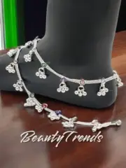 Anklet Silver Plated Ankle Chain Bracelet Women's Wedding Indian Payal Anklets
