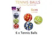 6x Pet Chew Toy Fetch Tennis Play Balls 6cm Sports Train Dog Puppy Throwing Food