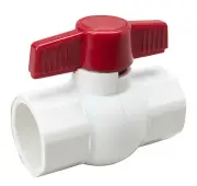 Solvent Ball Valve, White PVC, 1-1/4-In. -107-636