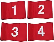 Golf Flag,4PCS Numbered Golf Flag,8" L x 6" H Golf Target Flag, with Tube Inserted,420D Nylon Putting Flags Golf Mini Pin Flags Practice Putting Flags for Yard