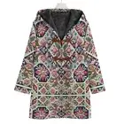 Norwegian Cotton Cozy Hooded Jacket Icelandic Floral Cloak Coat Unisex Pink