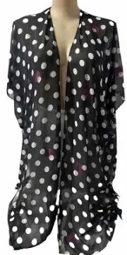 TS TAKING SHAPE plus size OSFA Polka Dot Sequin Cape light jacket cover NWT