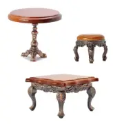 Dollhouse Miniatures Furniture Retro Victoria Coffee Table Stool 1:12 Scale