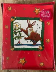 Kmart Bunny Rabbit Decorating Christmas Tree Christmas Cards New Sealed