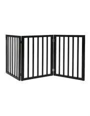 [PaWz] 3 Panels Wooden Pet Gate in Black