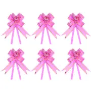 100Pcs 8" Pull Bows Ribbon Gift Wrapping String Decorative Bow Tie Rose Red