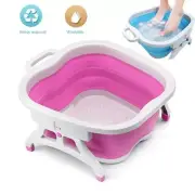 Blue/Red Foldable Foot Bucket Home Leg Foot Washing Relaxing Soaking Basin AU