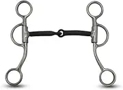 Colorado Saddlery Thick Tom Thumb Snaffle Bit for Horses - 5" Sweet Iron Mouth Western Horse Bit - 6-1/2" Stainless Steel 4 Rein Cheeks - Horse Mouthpiece for Everyday Riding