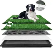 CHONYI Large Dog Grass Toilet with Tray, 20x30in Super Absorbent Dog Grass Pad,4 Layer Pee Pets Potty Pad with 2 Grass Mat 1 Pee Pads,Potty Training Dog Litter Box for Indoor Outdoor