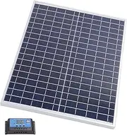 Oreilet Solar Panel Kit with Controller, 22W DC18V Portable Monocrystalline Silicon Solar Panel with 100A Controller for Car RV Caravan Outdoor Camping Boat Home, IP65 Water Proof