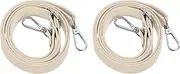 [uxcell] Leather Purse Strap Replacement PU Crossbody Strap Adjustable Long with Gold Lobster Buckles, 51 Inch Fit for Handbags Shoulder Bag Accessories - Rectangle (2 Pack, Warm White)