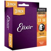 Elixir NANOWEB Phosphor Bronze 3-Pack — 16545X Light .012-.053 (16052)