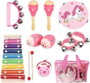 Kids Musical Instruments Sets 12pcs Wooden Percussion Instruments Toys Tambou...