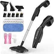 Heating Steam Mop with Handheld Steam Cleaner, 250ML Powerful Floor Steamer for Cleaning Hardwood, Laminate Floor, Wall, Glass and Grout, 17 Multi-purpose Accessories & Washable Pads