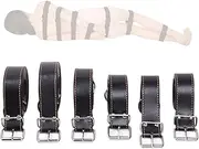 PU Leather Straps Adjustable Belt Set of 6Pcs for Couple Game, Black, Medium