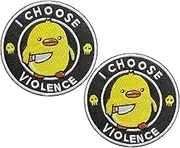 2 PCS I Choose Violence Patch, 3" Embroidered Meme Patch with Hook and Loop Backing, Humor Funny Morale Patch with Hook and Loop for Tactical Backpacks, Lunch Bags, Hats, Vests and Jackets