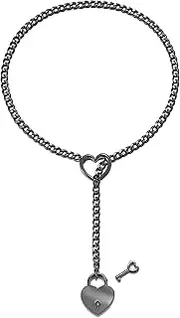 [choice of all] Heart Slip Chain Necklace Lock Pull Chain Collar Necklace Gold Silver Black Stainless Steel Industrial Jewelry Funny Gifts