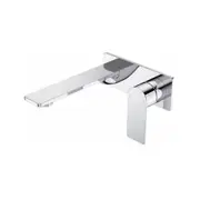 Caroma Urbane II Wall Basin / Bath Mixer 180mm (Body & Trim) - Rectangular Cover Plate -Lead Free Chrome 99632C6AF