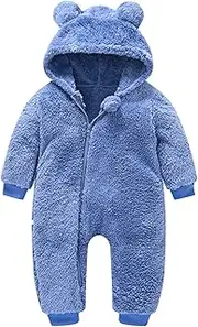 [Generic] Snow Bib 7 8 Infant Baby Hooded Warm Bear Girls Snowsuit Thick Coat Jumpsuit Boys Girls Coat&Jacket Boy Ski Pants 14 Blue
