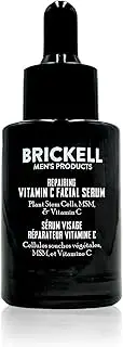Brickell Men's Anti Aging Vitamin C Serum For Face, Repairing Night Face Serum for Men, Natural and Organic Hyaluronic Acid Serum For Face to Diminish Wrinkles and Reduce Redness, 30ml, Scented