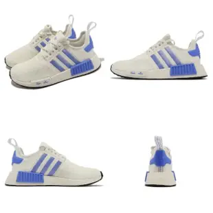 【adidas 愛迪達】休閒鞋 NMD R1 W 女鞋 奶油白 米色 藍 Boost 經典 緩震 襪套式(HP2823)