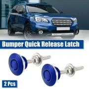 2 Pcs Blue Bumper Quick Release Lock Latch Hood Pin Lock Push Button Bonnet