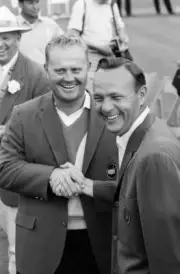 Jack Nicklaus victorious after receiving green blazer from Arnold - Old Photo