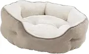 Generic Cat Bed Sofa Calming Cozy Slip Resistant Bottom Washable Snooze Dog Bed for Cats or Small Dogs for Kitten Dog Cats Puppy, Khaki S