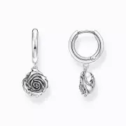 THOMAS SABO Creole Midnight Rose 925 Sterlingsilber geschwärzt Paar CR757-637-21