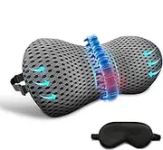 Lumbar Support Pillow Memory Foam Back Support Pillows for Car Seat Office Chair Gaming Chair Back Support Cushion with Skin-Friendly Cover & Adjustable Straps Travel Lumbar Support Pillow