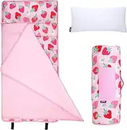 Wildkin 43 Inches Microfiber Nap Mat with Reusable Pillow for Boys & Girls, Ideal for Daycare & Preschool Toddler Sleeping Mat, Soft Cotton Blend Materials Nap Mat for Kids