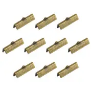 230Pcs Ribbon Crimp Clamp Ends 25mm Cord End Clasp for DIY Craft Bronze Tone