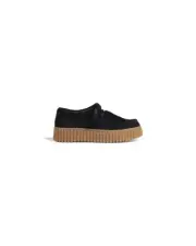 Clarks Torhill Suede Crepe Platform Women Black Flats