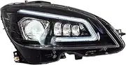 Headlight Assembly Compatible with Mercedes-benz C-class W204 2007-2011 C180 C200 C260 LED DRL LED Dual Beam Lens LED Sequential Turn Signal