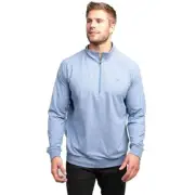 Travis Mathew 3XL Zachary No logo Half zip Pullover Heather Light Blue