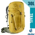 【DEUTER】輕量拔熱透氣健行登山背包 30L TRAIL(附防雨套) 自行車背包 休閒背包_薑黃_3440521