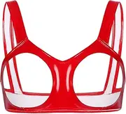 [GRRKDFQ] Women's Erotic Bodystockings & Catsuits Open Cups Bra Tops