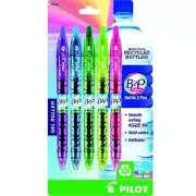 Pilot B2P Bottle Pen Gel Roller 0.7mm Fine Point 5/Pk Asst Office School Home